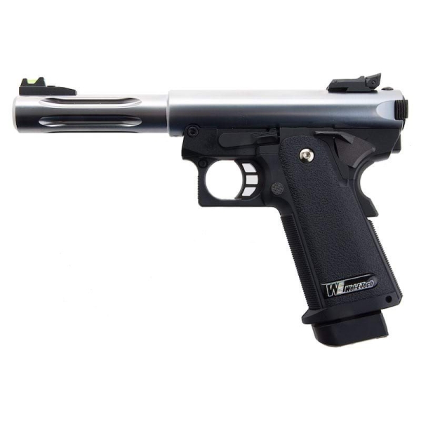 WE Tech Hi Capa 5.1 Galaxy Airsoft Pistol Bulk Wholesale - Green Gas - Silver Slide - Image 2