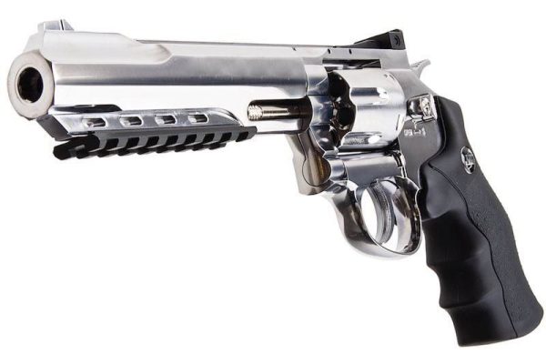 Factory Wholesale WinGun CO2 Airsoft Revolver 702 6mm Black Grip Silver
