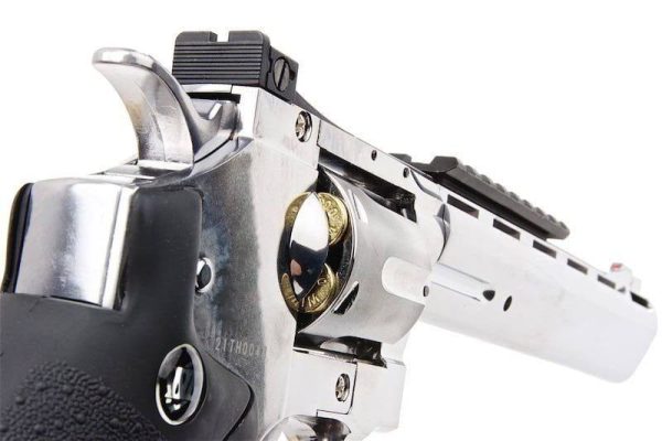 Wholesale CO2 Airsoft Revolver Manufacturer - WinGun 703 6mm 8 Inch Silver - Image 4